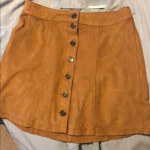 Velvet button down skirt